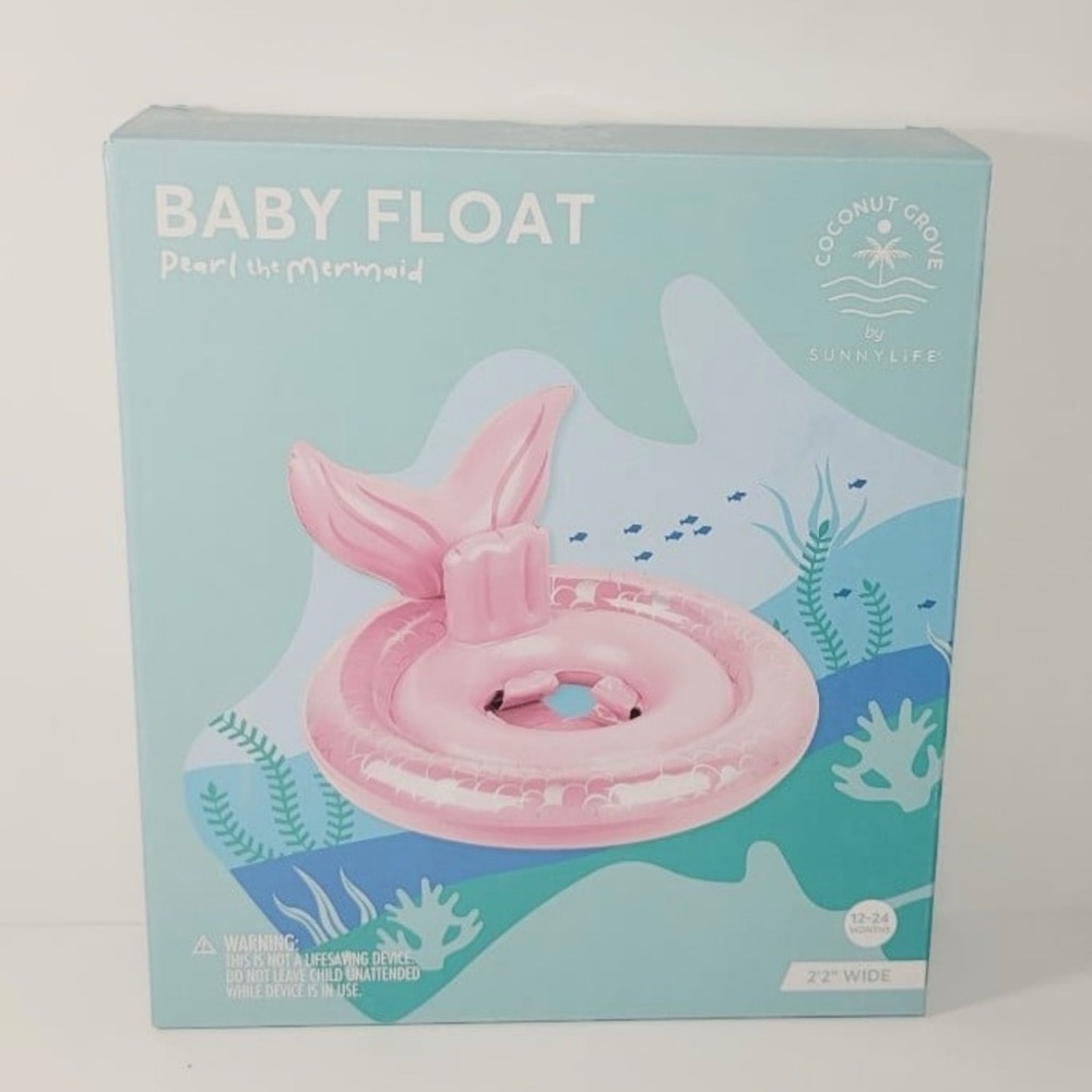 NEW Sunny Life Pearl the Mermaid Baby Float Head Rest & Leg Support 12-24months